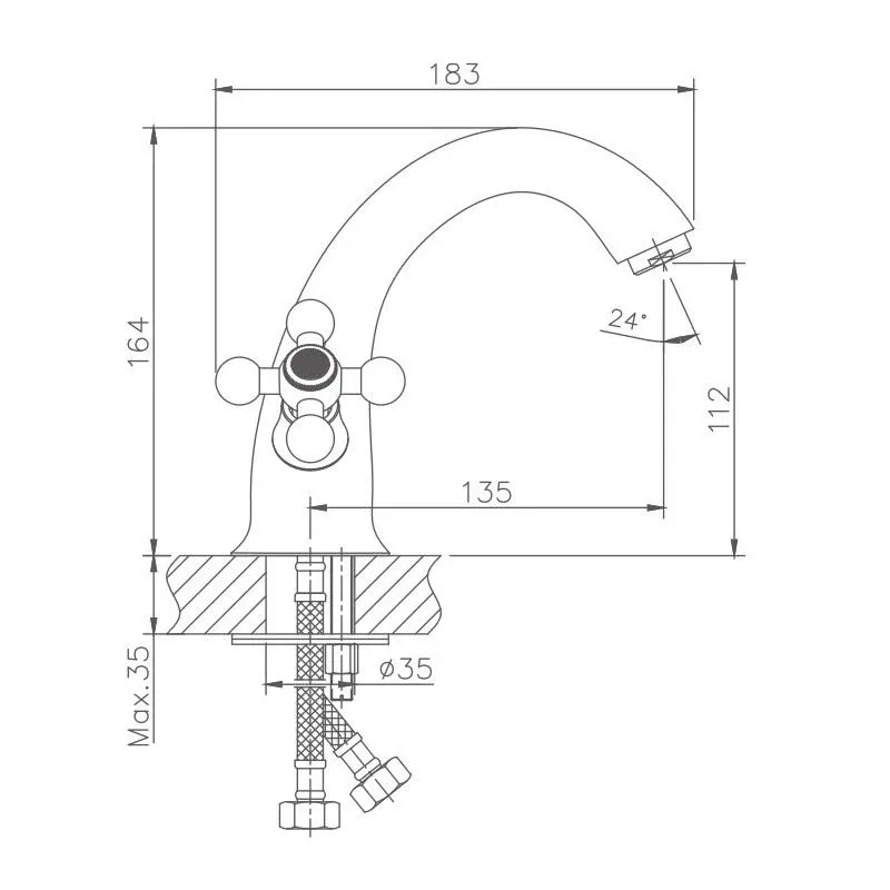 Смеситель Haiba HB1019 для раковины хром