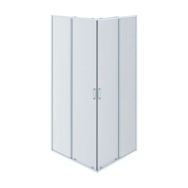 AQ NAA 1142-80 Душевой уголок квадратный, двери раздвижные 800x800x2000 профиль хром, стекло прозрачное