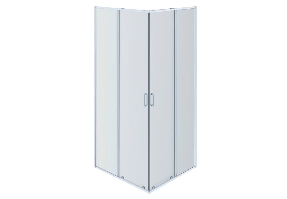 AQ NAA 1142-80 Душевой уголок квадратный, двери раздвижные 800x800x2000 профиль хром, стекло прозрачное