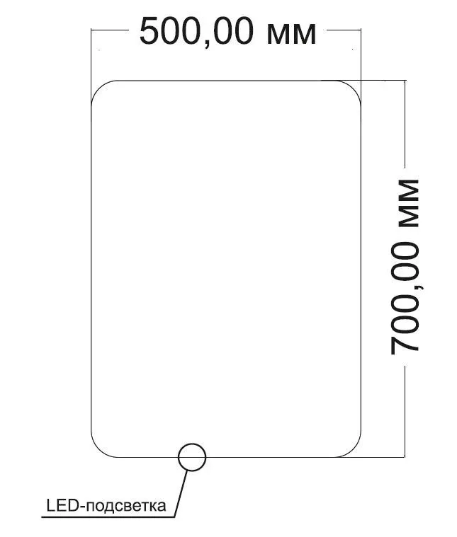 Зеркало Vincea VLM-3BE500-2 50*70 с ЛЕД-подсветкой и функцией антизапотевания,сенсорный выключатель