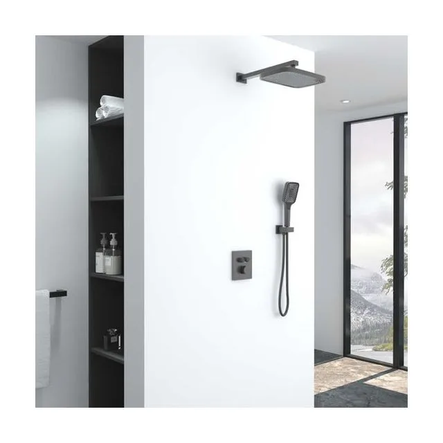 Душевая система Vincea VSFW-321MT1GM встраиваемая в стену цвет вороненая сталь