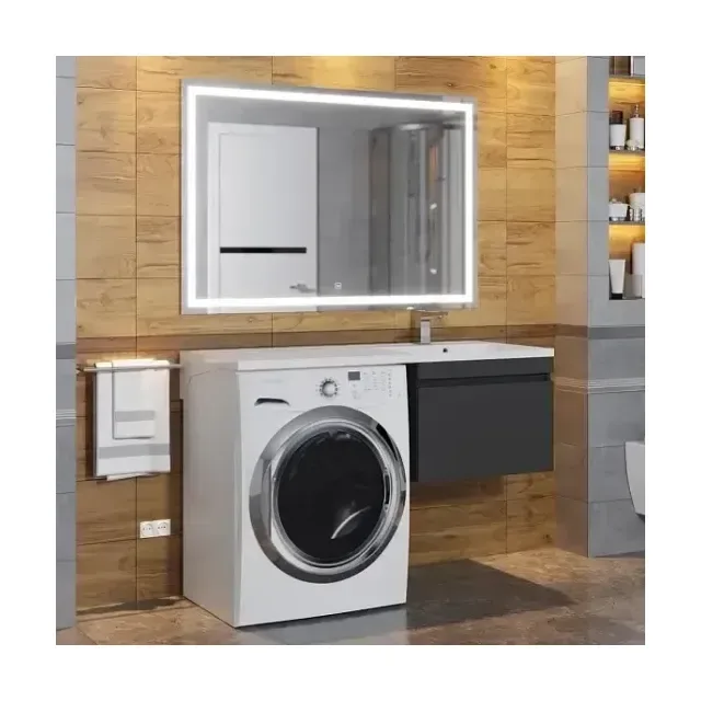 Комплект мебели Uperwood Magenta 120 под стиральную машину подвесной, черный, выдвижной ящик R