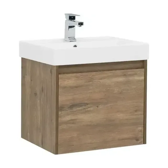 Тумба с раковиной Aquanet Nova Lite 60 дуб рустикальный (1 ящик) (раковина Латина 60)