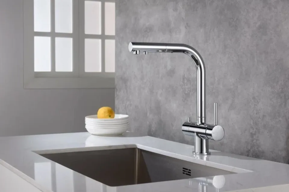 Смеситель Timo Saona 2356/00FL для кухни с подключением фильтра и выдвижной лейкой хром