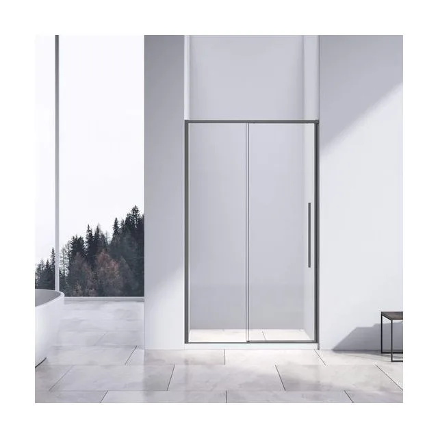 Душевая дверь Vincea Слим-Н (Slim-N) VDS-4SN120CLGM 120х195 стекло прозрачное 6 мм профиль вороненая сталь