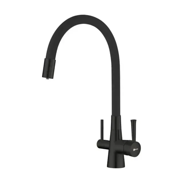 Смеситель Lemark Comfort LM3075BL для кухни с функцией подключения фильтра и гибким изливом черный матовый