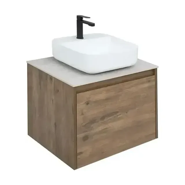 Тумба с раковиной Aquanet Nova Lite 60 дуб рустикальный (1 ящик) (раковина City-2)