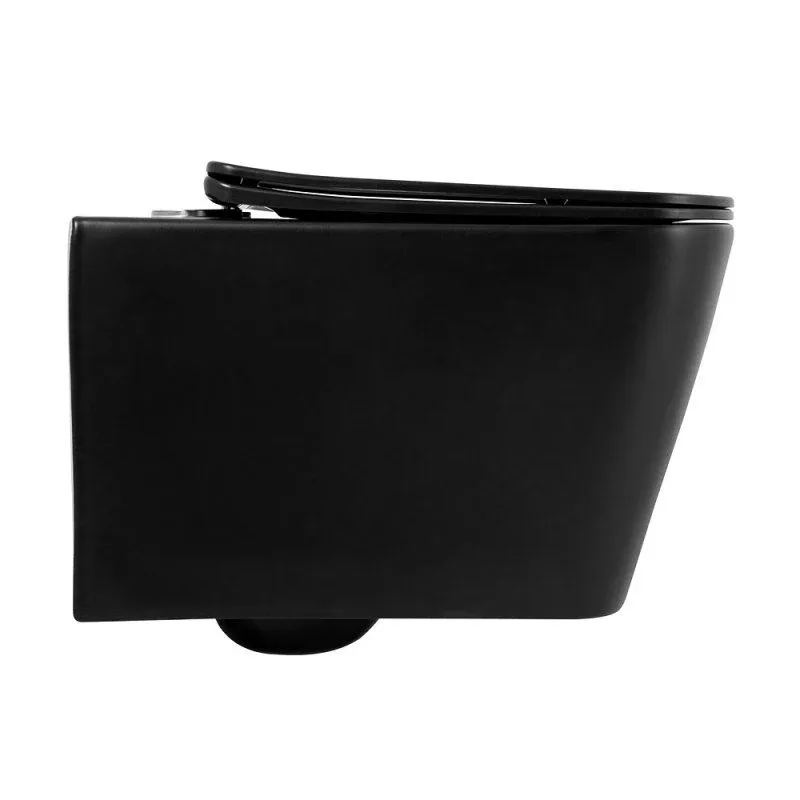 Подвесной унитаз BelBagno Ardente-C BB3202CHR-MB 36*52 безободковый,черный матовый с крышкой-сиденьем BB3202SC-MB