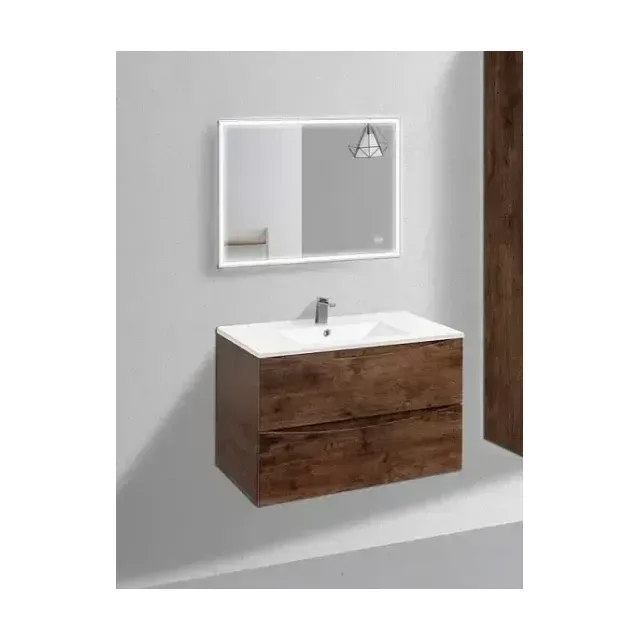 Комплект мебели Vincea Миа (Mia) 90 темное дерево (керамическая раковина)
