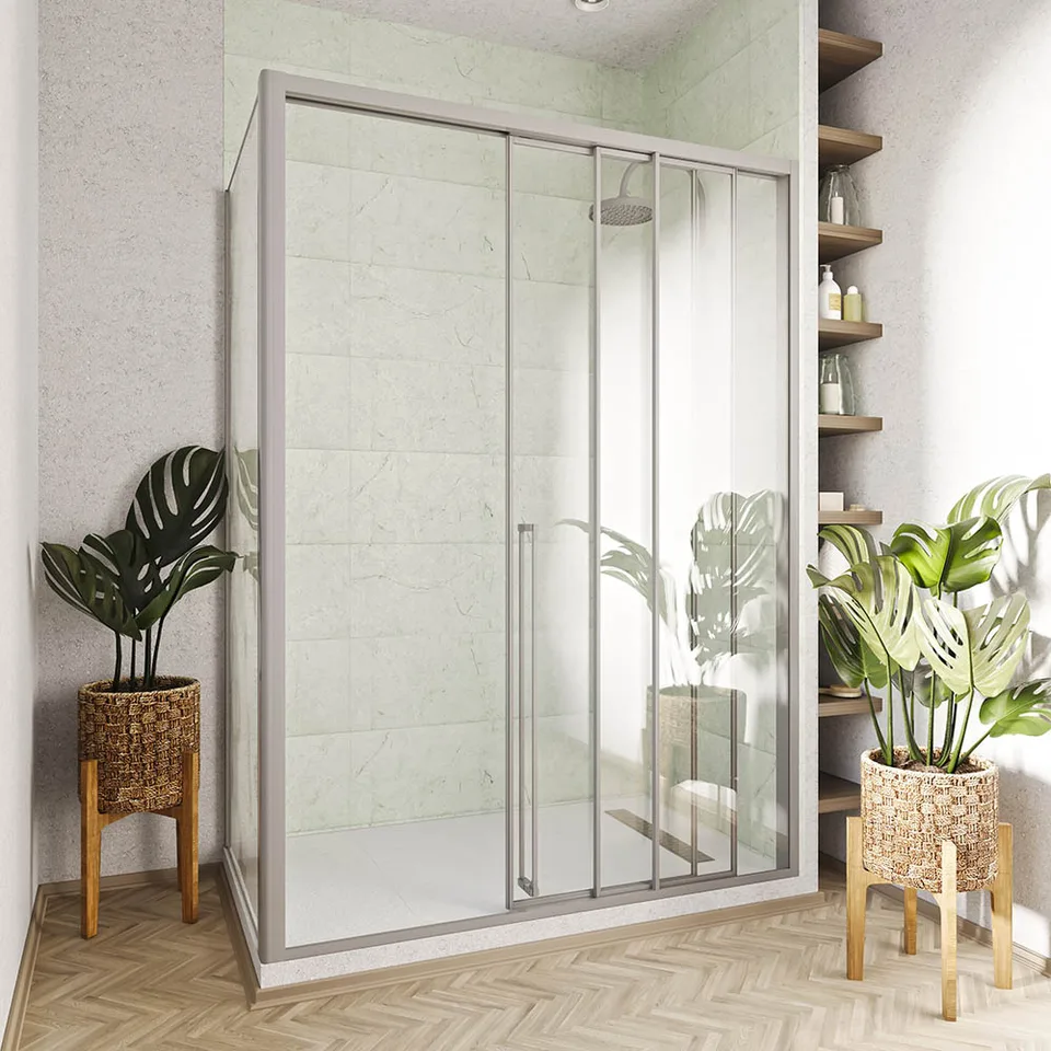 Боковая панель Veconi Premium Prato SP CH, 900x2000, хром, стекло прозрачное