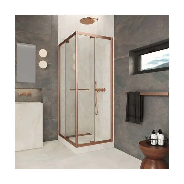 Душевой уголок Z+ZPV Inside 80*90 12 crystalvision профиль медь стекло crystalvision