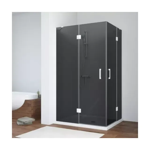 Душевой уголок AFA-F NOVO 110*80 01 07 L, профиль белый, стекло графит