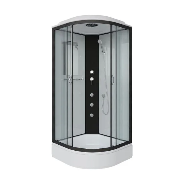 Душевая кабина Niagara Classic NG-6703-14G (80х80х215) средний поддон(26см),черный,стекло прозрачное