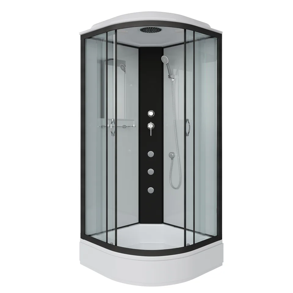 Душевая кабина Niagara Classic NG-6701-14G (90х90х215) средний поддон(26см),черный,стекло прозрачное,4 места