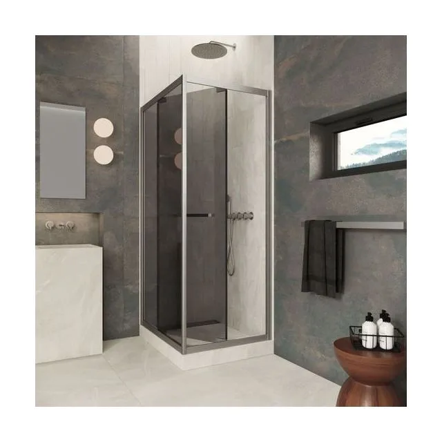 Душевой уголок Z+ZPV Inside 80*90 11 07 профиль оружейная сталь стекло графит