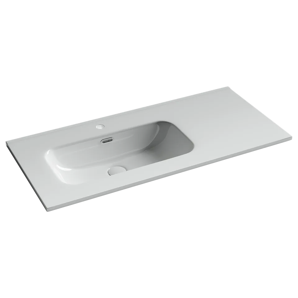 Раковина из сантехнического фарфора Ceramica Nova Элемент (Element) 101 см CN7003L накладная цвет белый