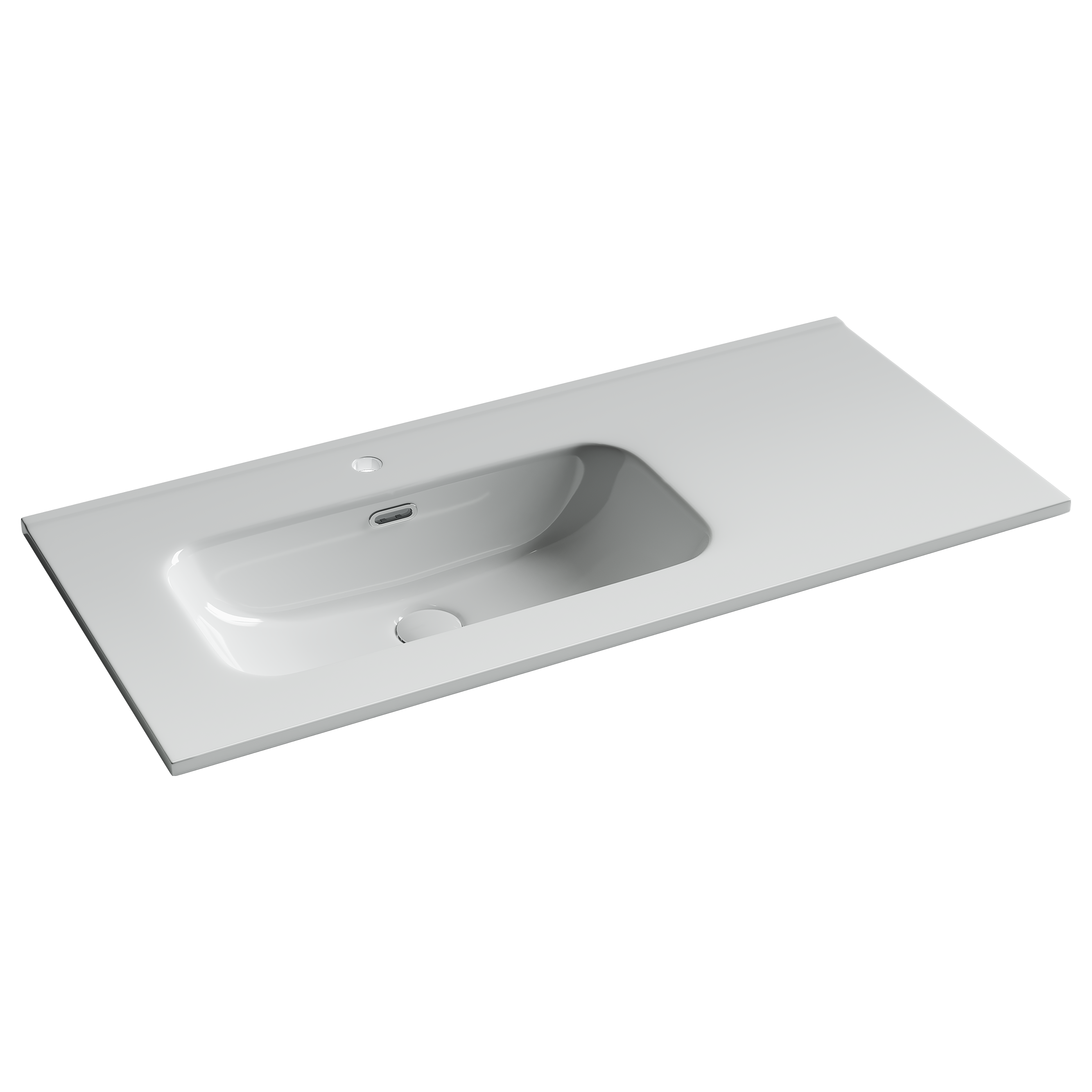 Раковина из сантехнического фарфора Ceramica Nova Элемент (Element) 101 см CN7003L накладная цвет белый