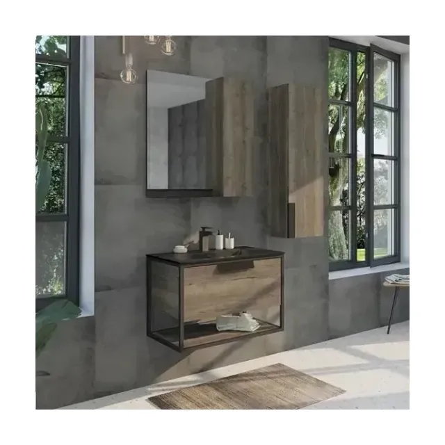 Комплект мебели Comforty Бонн 75 дуб темный (раковина Comforty 75E черная матовая)