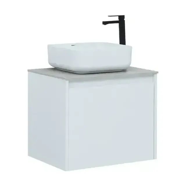 Тумба с раковиной Aquanet Nova Lite 60 белый глянец (1 ящик) (раковина City-1)