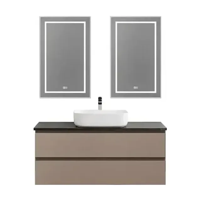 Комплект мебели BelBagno Крафт (Kraft) 120 с двумя ящиками бежевый матовый (столешница черный матовый мрамор)