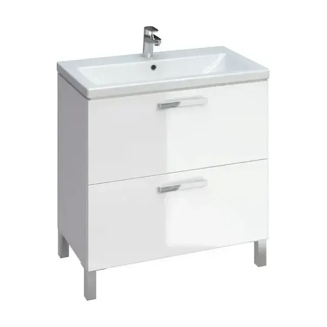 Тумба с раковиной Cersanit Мелар (Melar) 80 белый глянeц