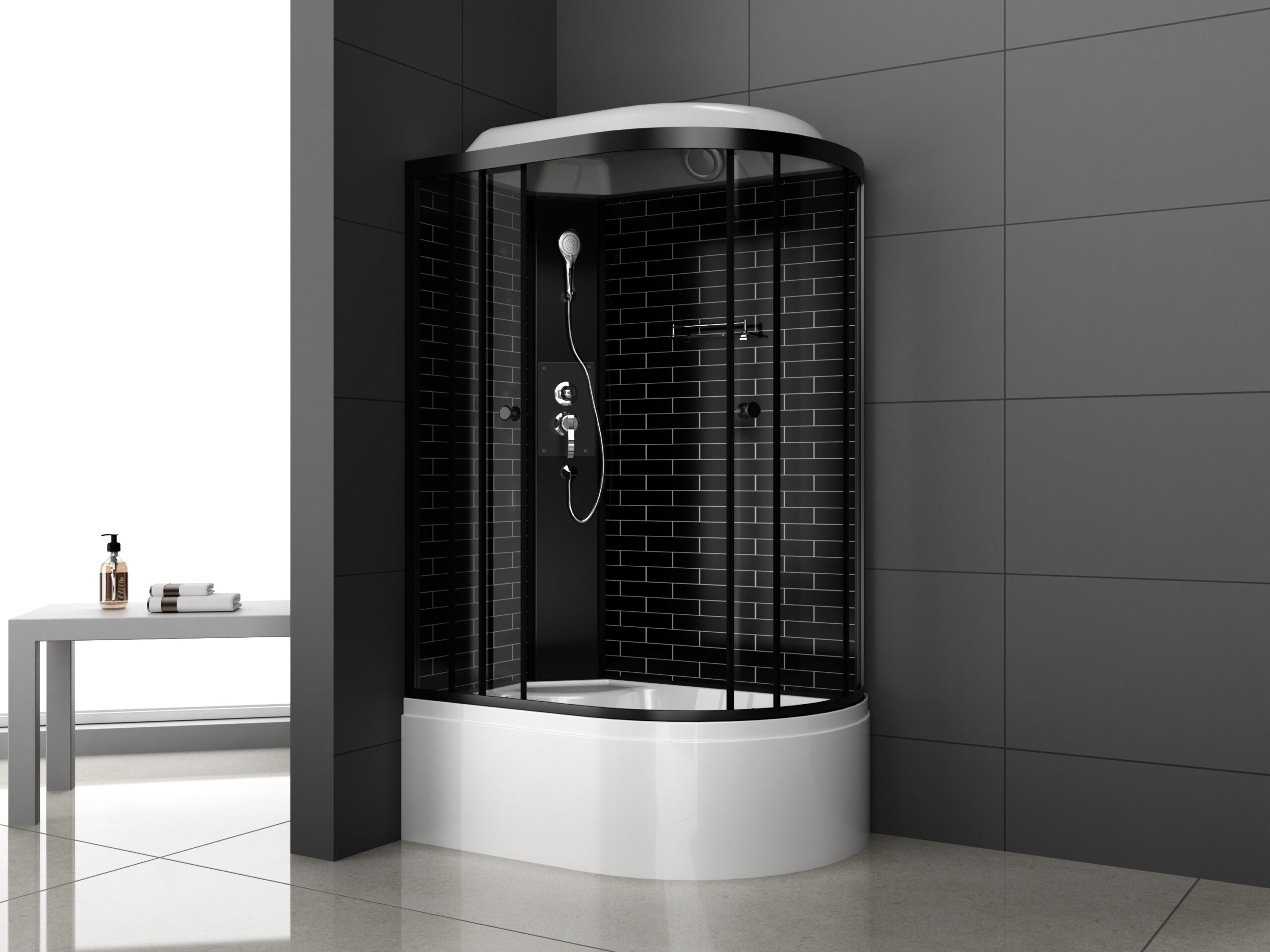 Душевая кабина ODA-5006 L/R черный кирпич 120 x 80 x 215, исполнение L (L)