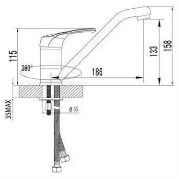 Смеситель Lemark Omega для кухни LM3104C