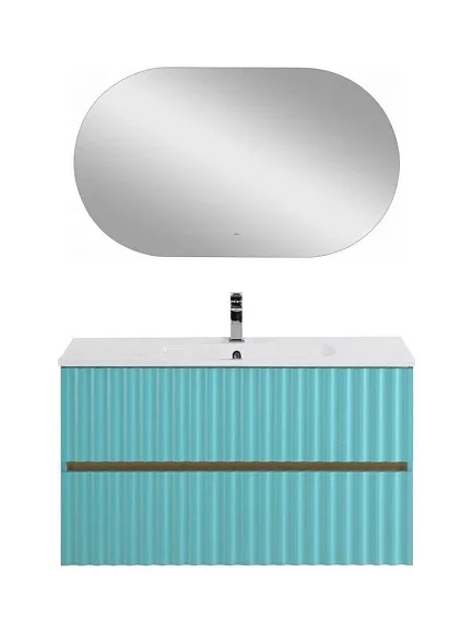 Комплект мебели Art&Max Элегант/Elegant 100 с LED подсветкой ручек светло-зеленый матовый