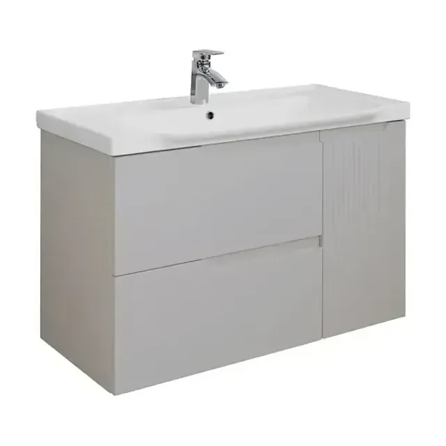Тумба с раковиной Comforty Сидней 100 серый шелк (раковина Comforty CF188057-100)