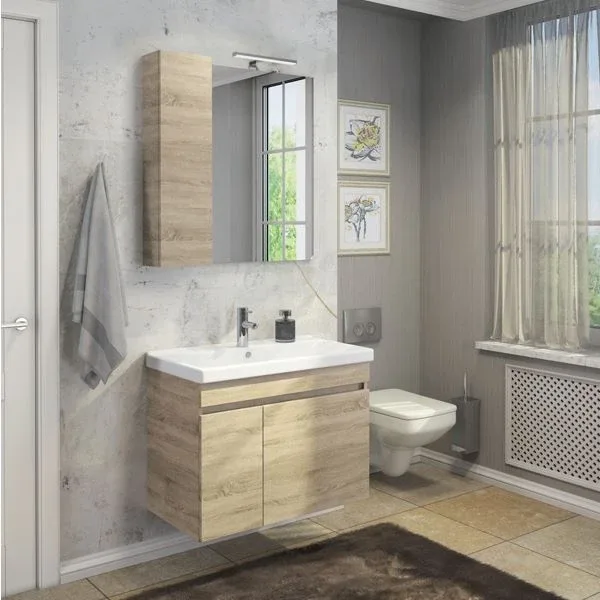 Зеркало-шкаф Comforty Тромсе 80 дуб сонома L/R