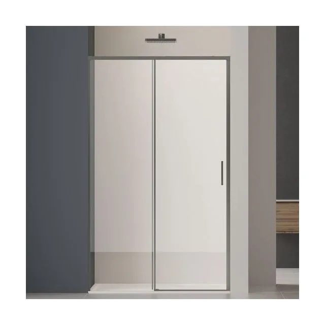 Душевая дверь Vincea Софт 2 (Soft 2) VDS-3SO2100CLGM 100х200 стекло прозрачное 6 мм профиль вороненая сталь