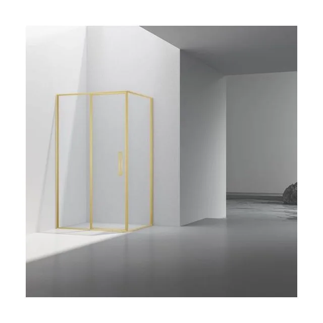 Душевой уголок Vincea Слим 8мм (Slim 8mm) VSR-4SLP9012CLG 120х90 стекло прозрачное 8 мм профиль брашированное золото без поддона