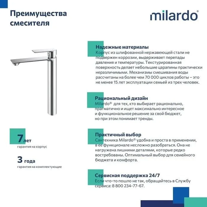 Смеситель Milardo Мейз (Maze) MAZBN01M01 для раковины сатин