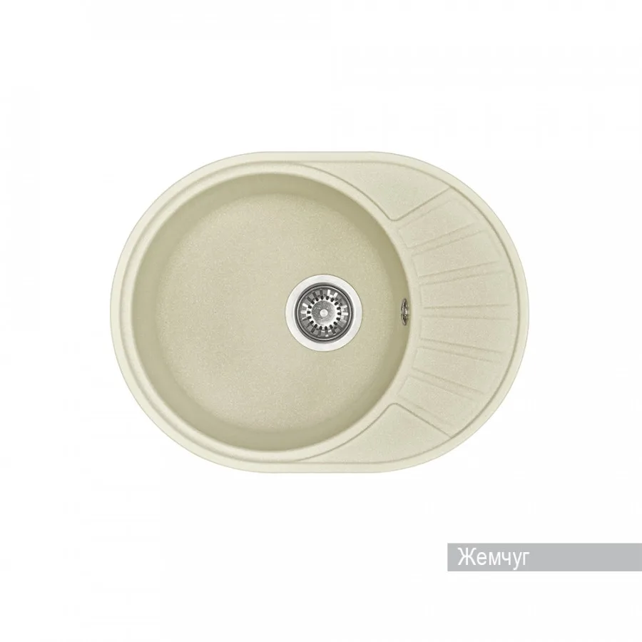 Мойка для кухни AQUATON Чезана круглая с крылом жемчуг 1A711232CS240