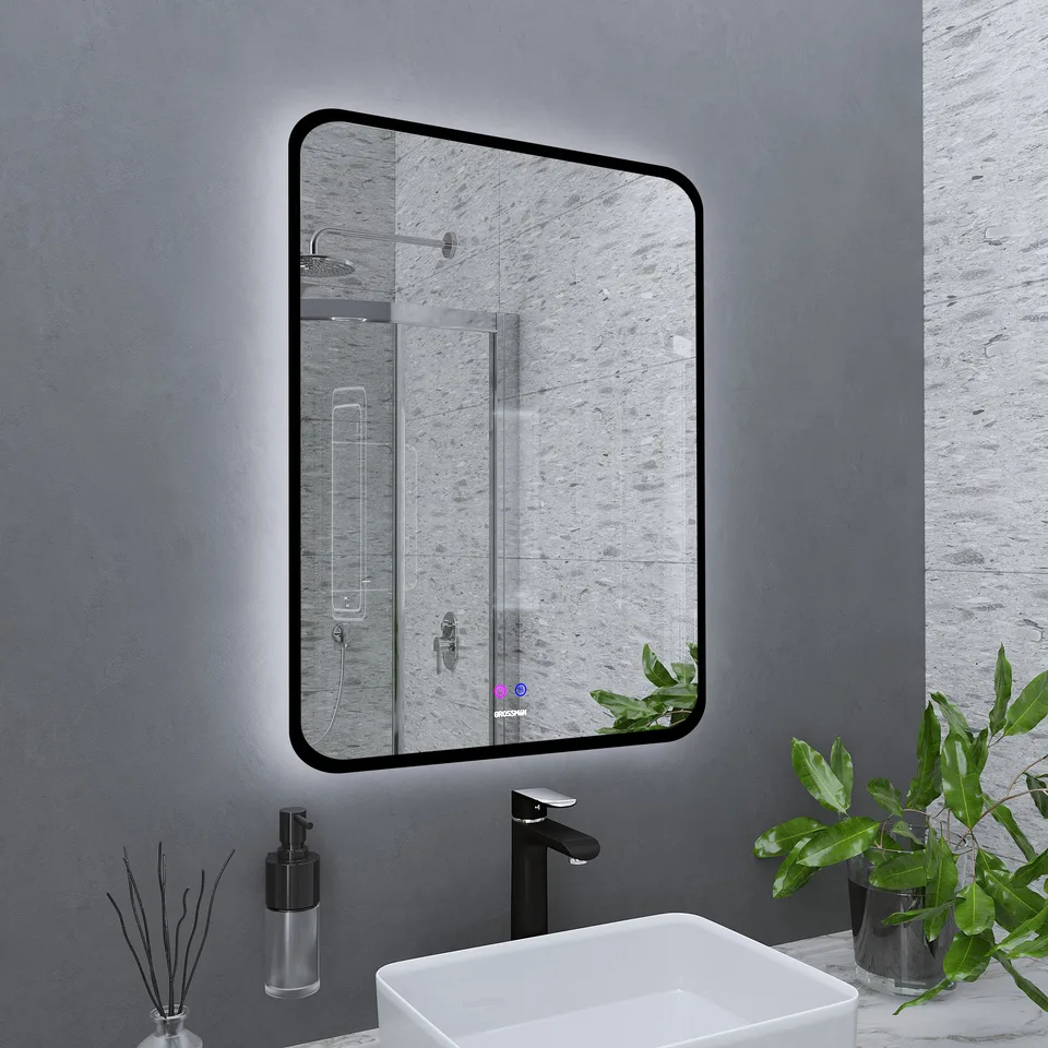 Зеркало ELEGANS-норма BLACK (600*800*45) LED с сенсорным выключателем и подогревом