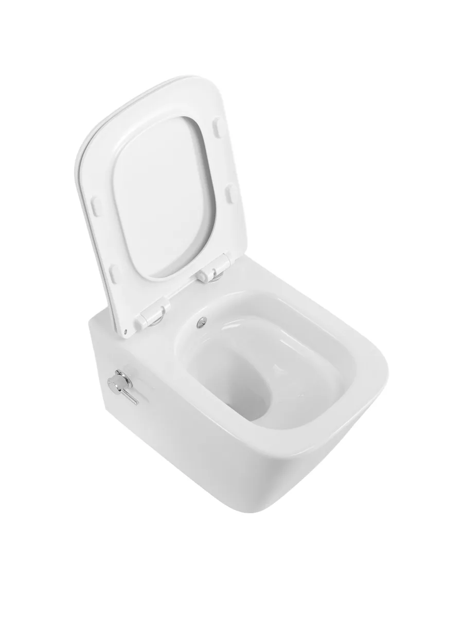 Унитаз подвесной с сиденьем, функцией биде и смесителем BelBagno KRAFT BB7106CH-TOR-BS/SC