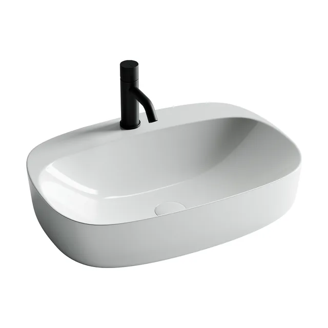 Раковина из сантехнического фарфора Ceramica Nova Элемент (Element) 60 см CN5012 накладная цвет белый