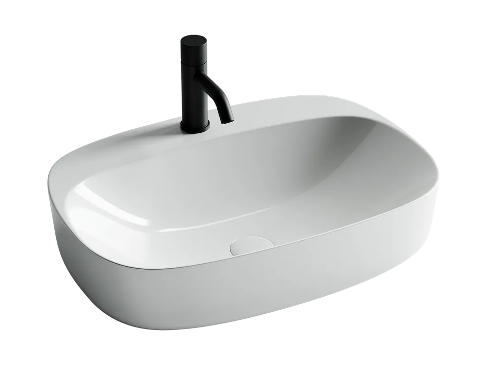 Раковина из сантехнического фарфора Ceramica Nova Элемент (Element) 60 см CN5012 накладная цвет белый
