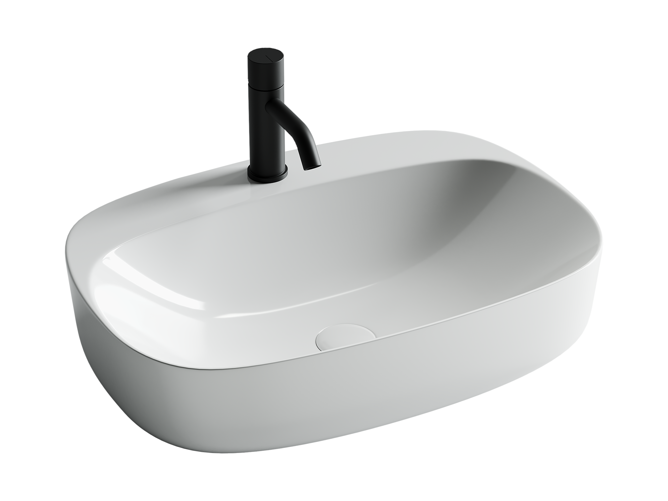 Раковина из сантехнического фарфора Ceramica Nova Элемент (Element) 60 см CN5012 накладная цвет белый
