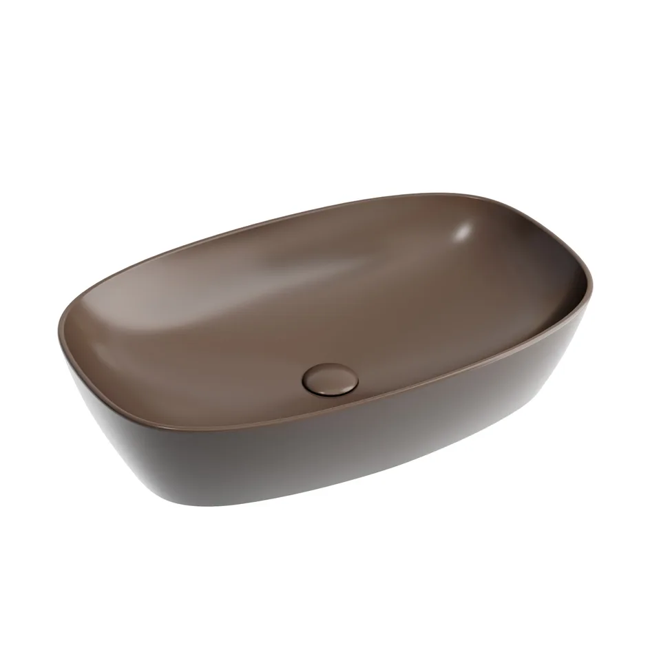 Раковина из сантехнического фарфора Ceramica Nova Элемент (Element) 60 см CN6049MDB накладная цвет темно-коричневый матовый