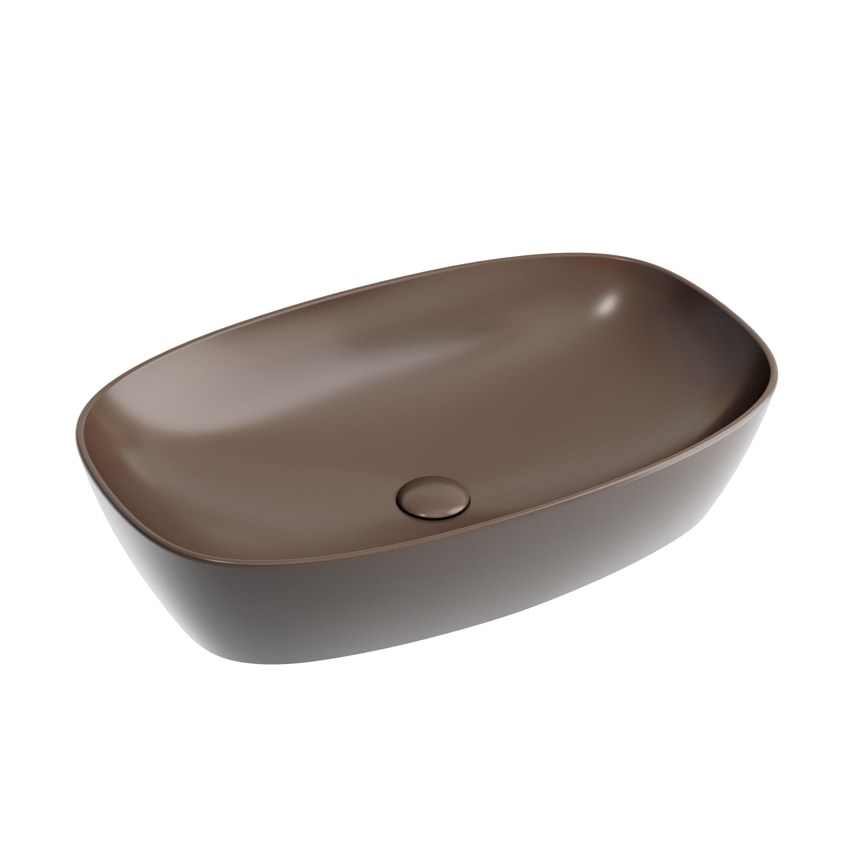 Раковина из сантехнического фарфора Ceramica Nova Элемент (Element) 60 см CN6049MDB накладная цвет темно-коричневый матовый