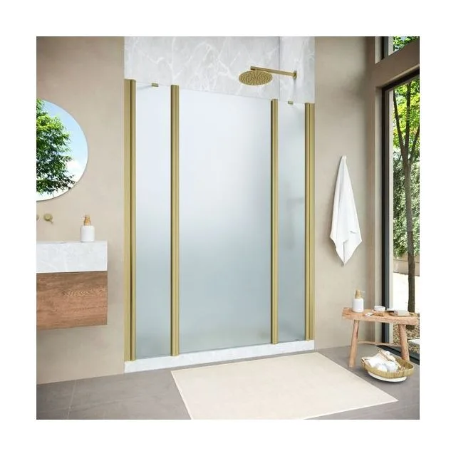 Душевая дверь Vegas-Glass EP-2F NOVO 215×200 см, золото матовое, стекло сатин