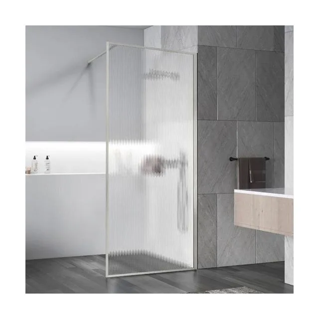 Душевая перегородка Vincea Волк-Ин (Walk-In) VSW-1HP100FLBN 100х200 стекло рифленое 8 мм профиль брашированный никель