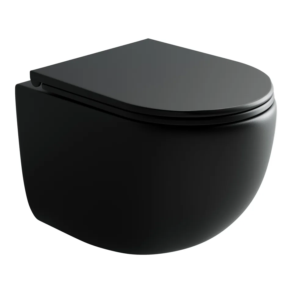 Унитаз подвесной Ceramica Nova Пик (UP) CN4007MB черный матовый с сиденьем микролифт смыв торнадо
