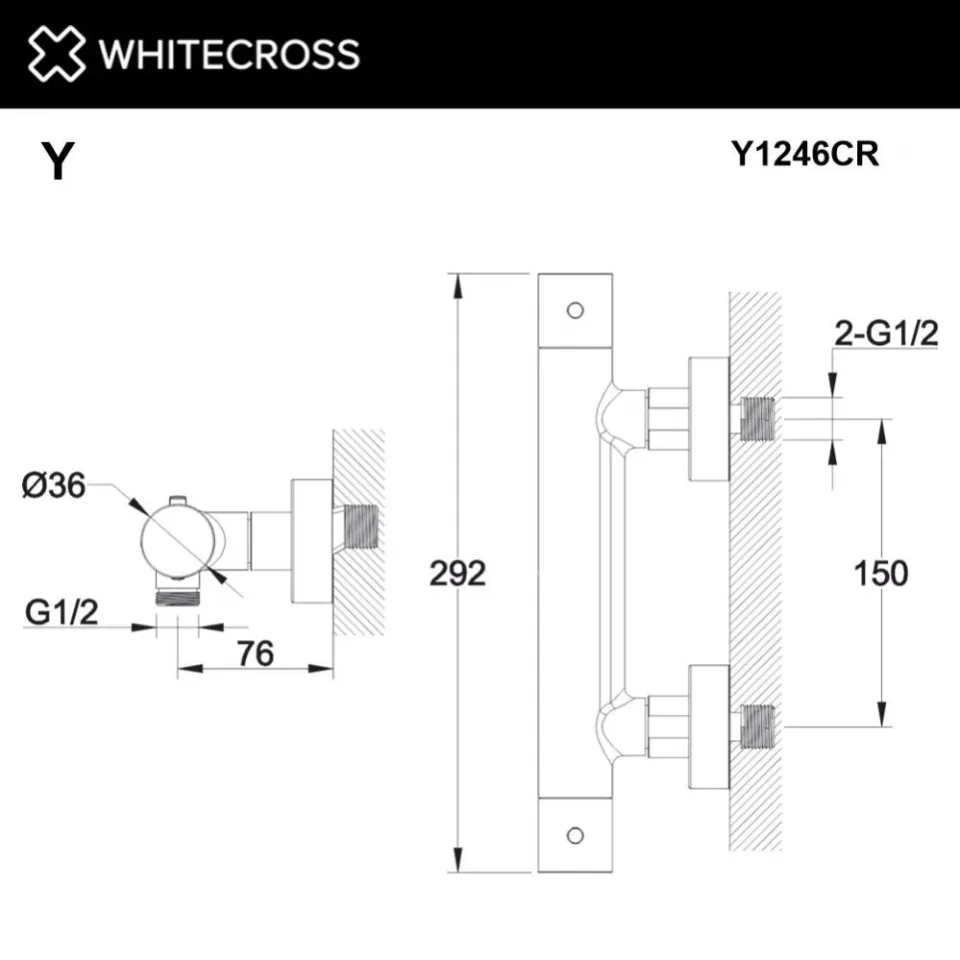 Термостат Whitecross Y Chrome Y1246CR для душа хром