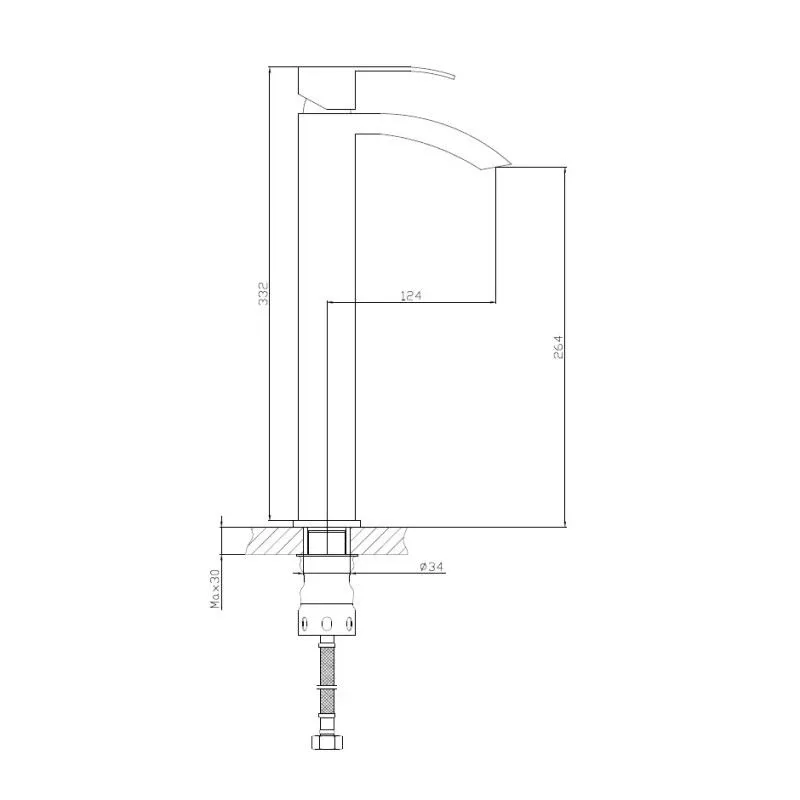 Смеситель Haiba HB11815 для раковины сталь матовая