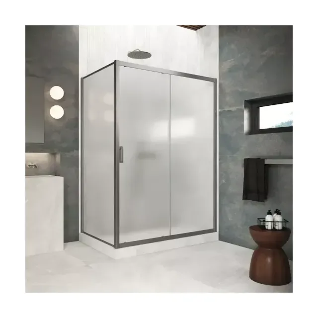 Душевой уголок ZP+ZPV Protec 120*70 11 10 профиль оружейная сталь стекло сатин