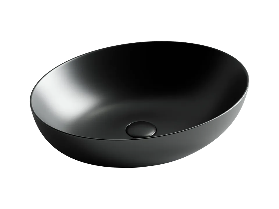 Раковина из сантехнического фарфора Ceramica Nova Элемент (Element) 52 см CN6017MB накладная цвет черный матовый
