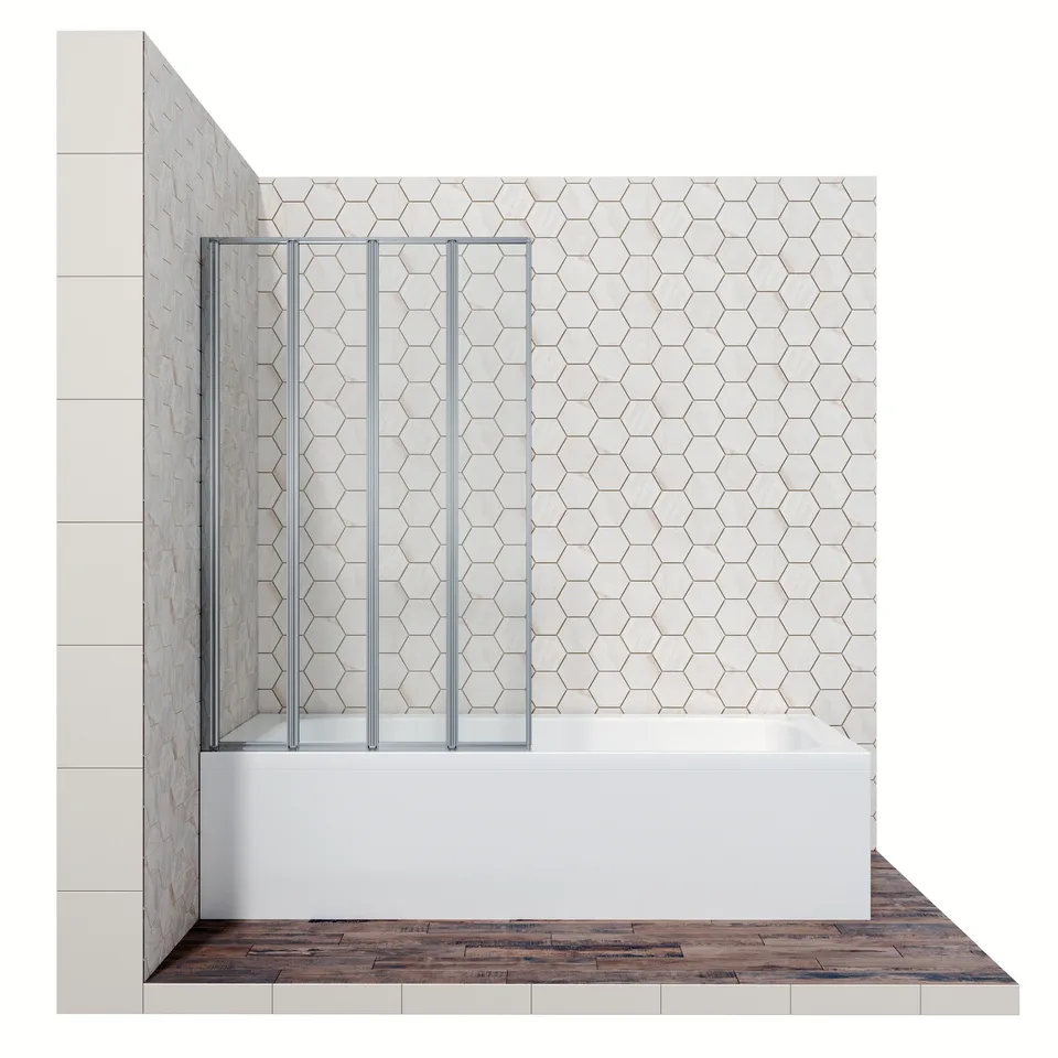 Шторка для ванны Ambassador Bath Screens 16041110R (90х140) хром,стекло прозрачное,складная,1 место