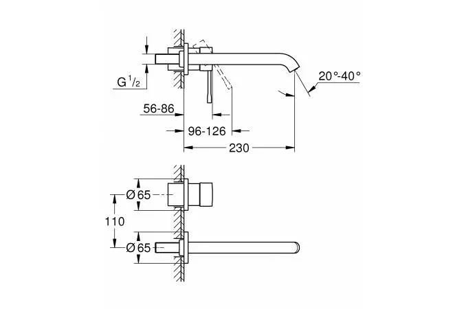 Смеситель Grohe Essence 19967GN1 для раковины скрытый монтаж золото матовый